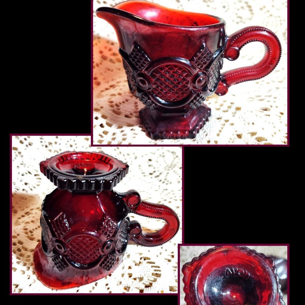 ***SOLD*** The Avon 1876 Cape Cod Creamer Ruby red.